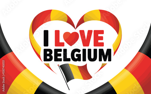 Express your love for Belgium with this banner featuring the national flag and a heart design, perfect for travel blogs.