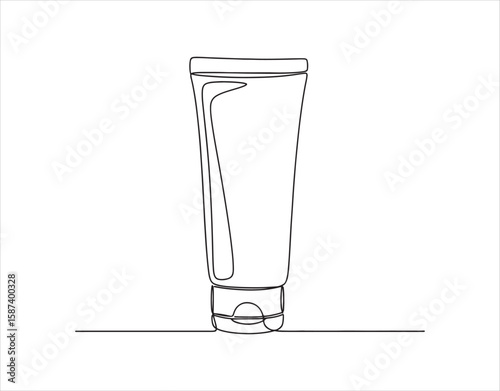 Line art icon of a cosmetic bottle tube.
