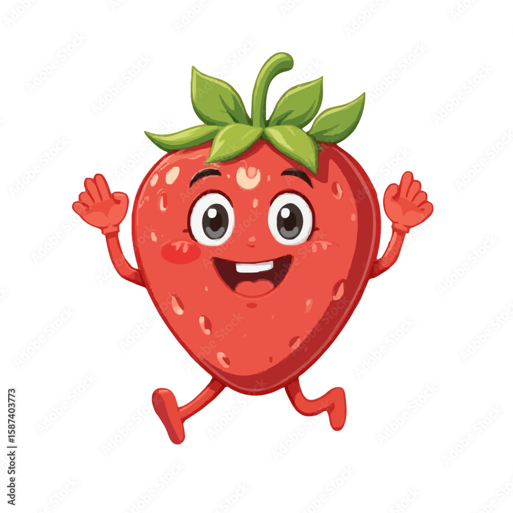 Fototapeta premium funny cartoon strawberry