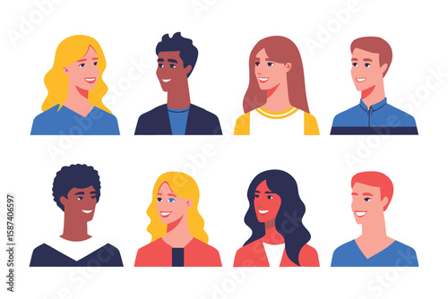 Diverse Portraits of Radiance: Capturing a spectrum of individuality, these clean-cut portraits showcase a range of unique individuals, each with their own distinct charm and character.
