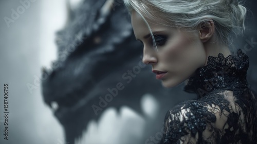 Woman dragon portrait