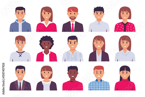 Diversity of Faces: An array of diverse faces showcases the beauty of human variety, embodying unity, each individual representing a unique spirit and story.