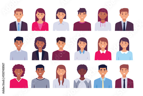 Diverse Portrait Collection: A vibrant array of people, each a unique individual, captured in a collection of professional portraits, offering a snapshot of human diversity and expression.