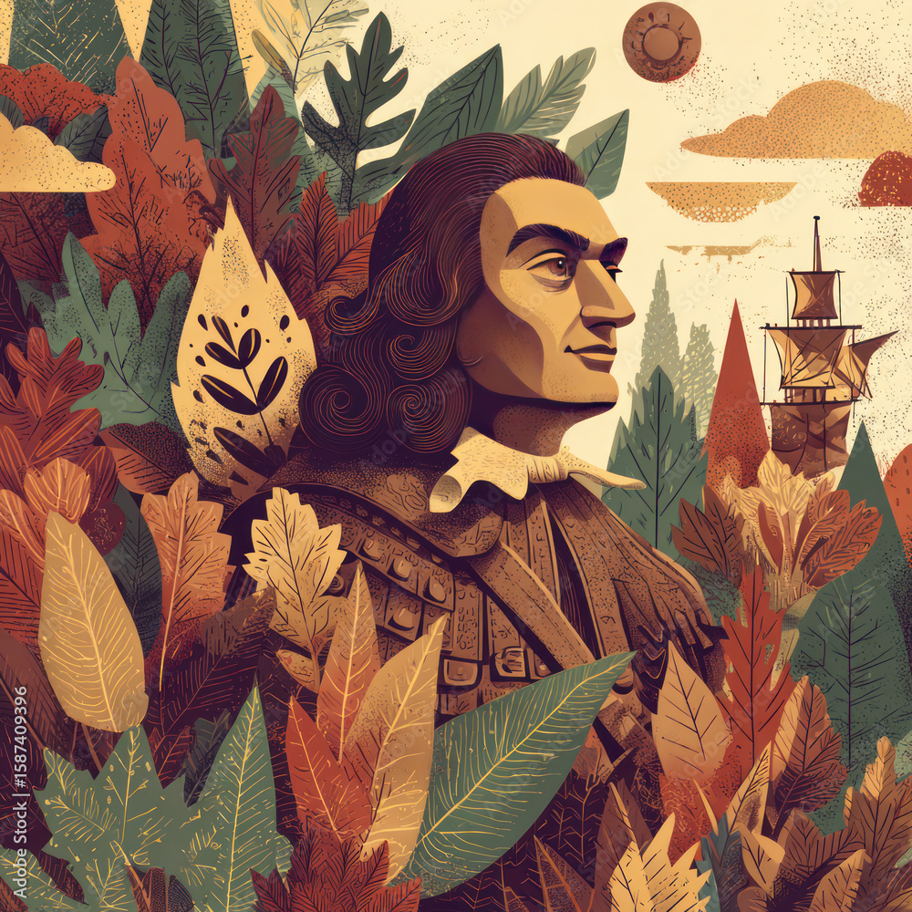 Fototapeta premium man in autumn park