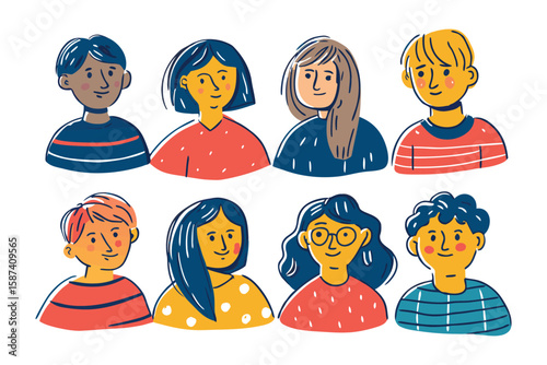 Diverse Group Portrait: A collection of uniquely styled individual portraits. This image is a celebration of individuality and diverse styles.
