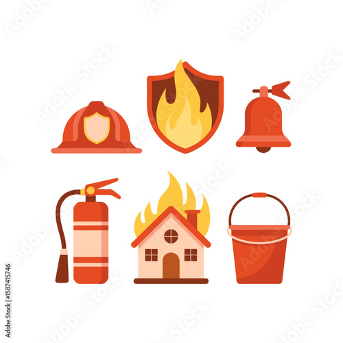 Fire Safety and Emergency Response Equipment Set: A Collection of Essential Items for Protection, Prevention, and Fighting Fires