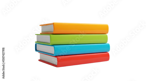 Wallpaper Mural Stack of Colorful Books on Transparent Background Torontodigital.ca