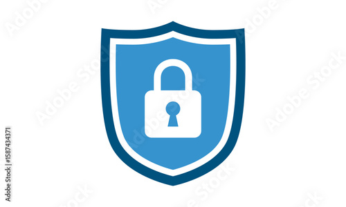 Secure internet icon. Protective shield sign digital security with the image of a padlock. Symbol security protection web. Vector illustration.