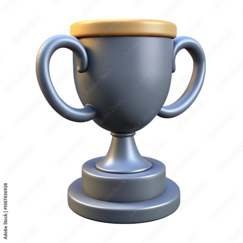 3d render of a silver trophy cup with gold trim and black background 3d render of a silver trophy cup with gold trim and black background