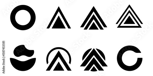 Abstract black and white geometric pattern with sharp lines and defined angles