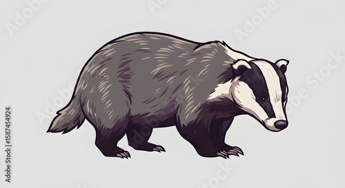 Cartoon Badger Illustration - Vector Graphic