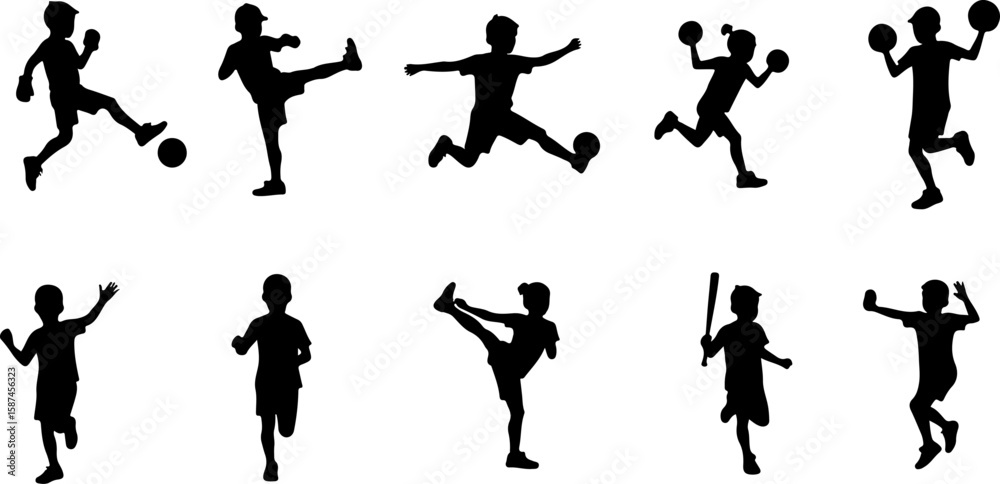 Naklejka premium American football, players, NFL, sports art, vector bundle