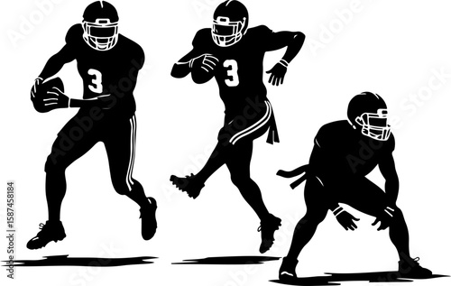 American football, players, NFL, sports art,   vector bundle
