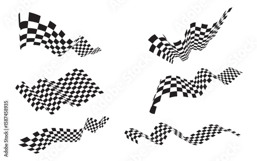 Race flag speed faster concept design illustration template v.5