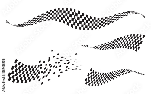 Race flag speed faster concept design illustration template v.7