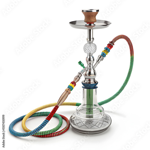 hookah shisha or waterpipe 3d rendering isolated