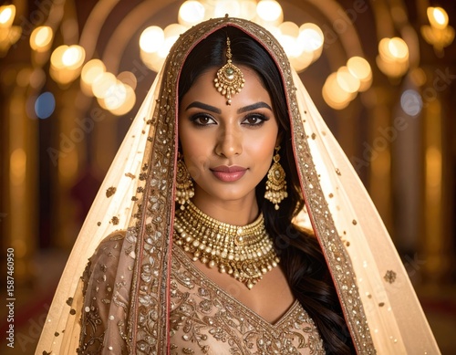 Woman in traditional Indian wedding attire