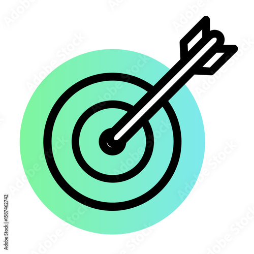 Target Marketing Icon - Flat Line Style Vector Icon