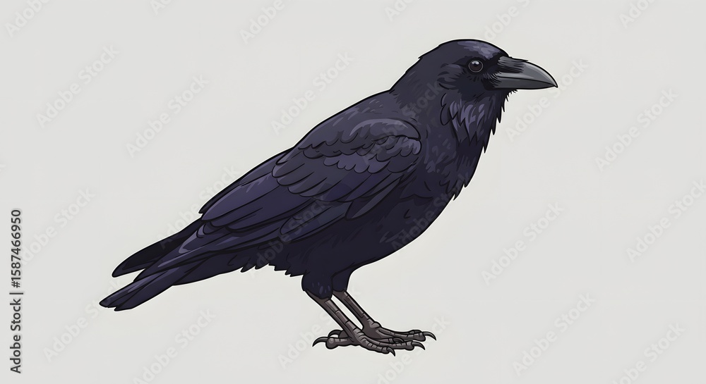 Fototapeta premium Illustration of a Crow - Digital Art