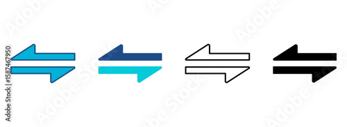 Transformation Icon Set With Multiple Styles. Vector Illustration