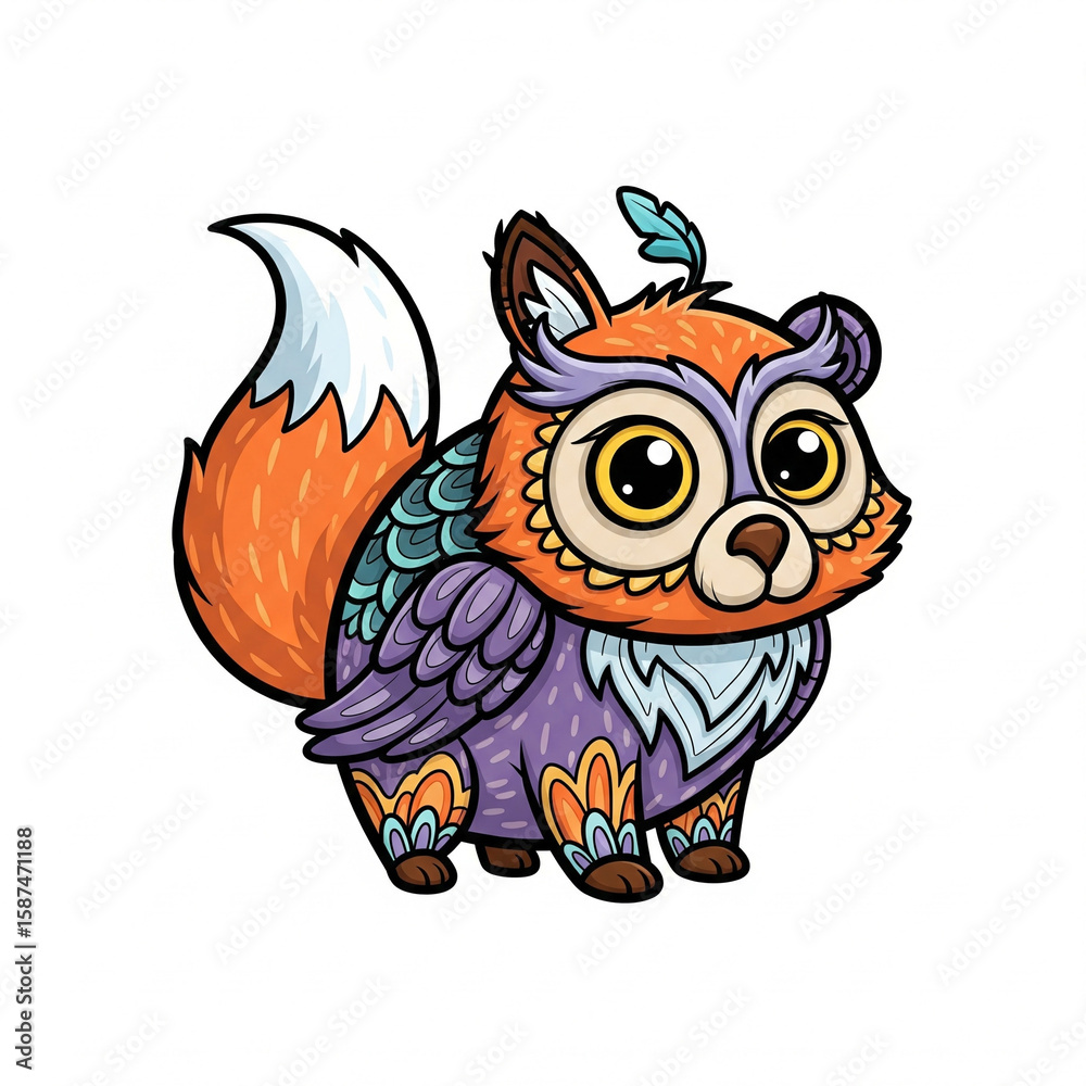Naklejka premium owl on white