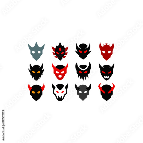  different cursed mask icons set 