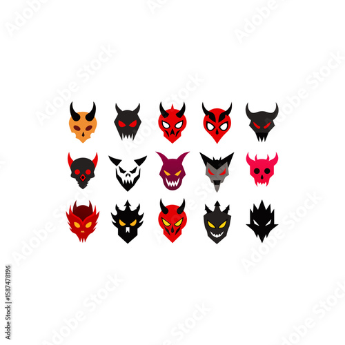 different cursed mask icons set