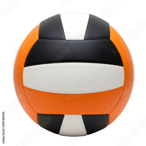 Orange black and white volleyball isolated