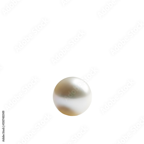Single lustrous pearl on a black background