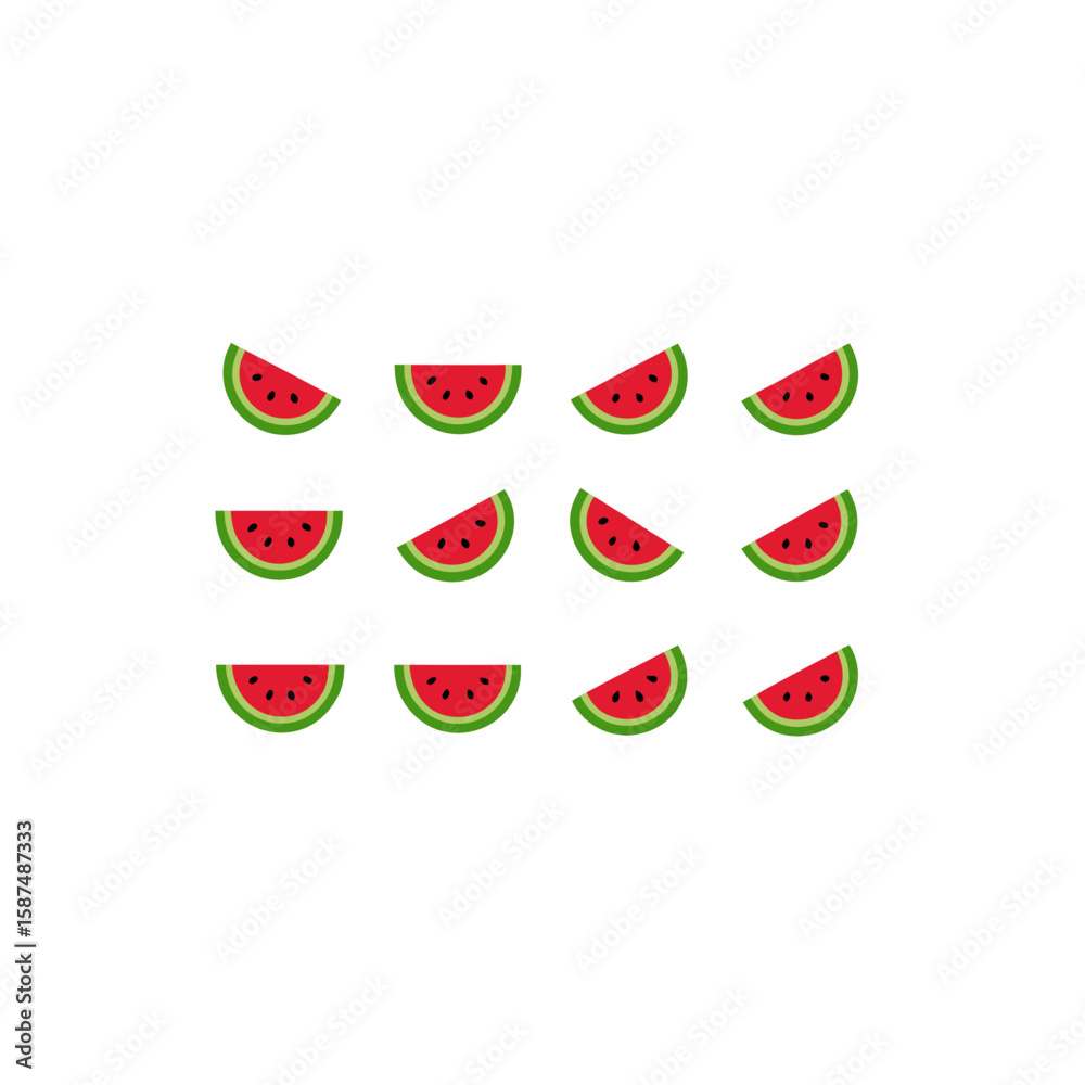 different watermelon slice icons set different watermelon slice icons set