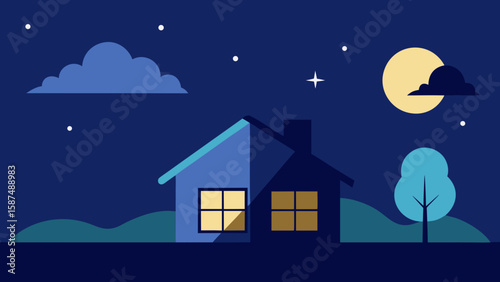 house and moon