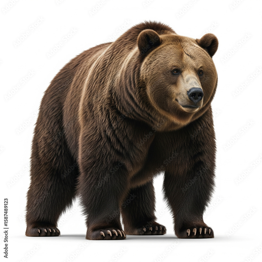 Fototapeta premium brown bear isolated on white