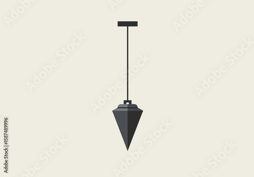 A plumb bob illustration symbolizing precision, vertical alignment, and accuracy in construction and engineering.