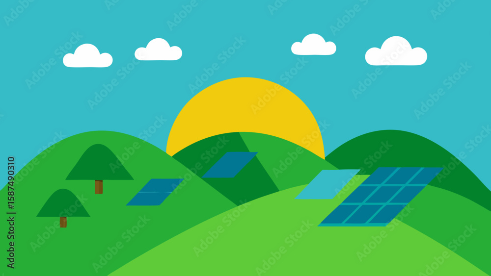 Fototapeta premium landscape with mountains