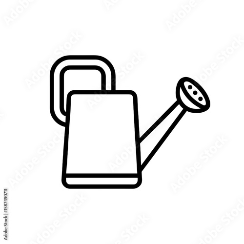 Watering can, symbolizing plant care – outline