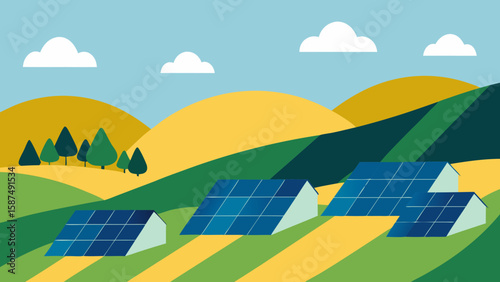 solar panels on the hill