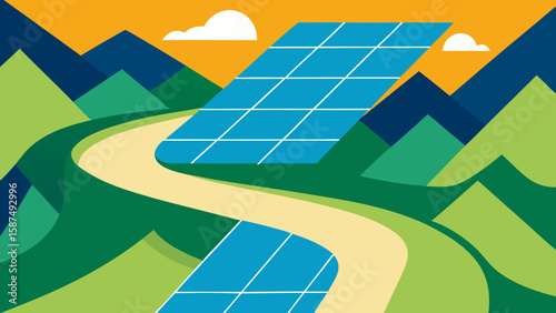 solar panels on the road