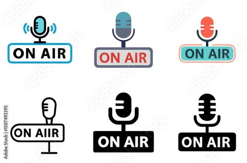 Microphone ON AIR Icon Live Broadcast Record Stream Pack
