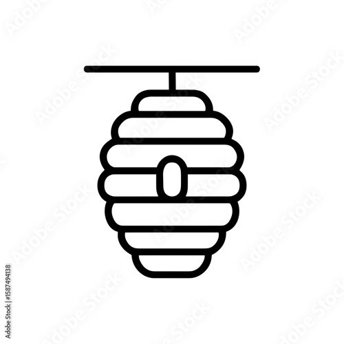 Beehive, symbolizing pollination – outline