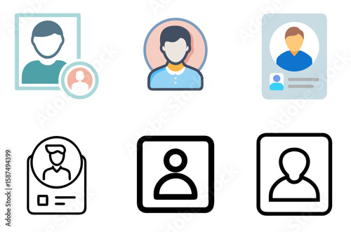 Person Profile Icon User Account Member Avatar Symbol Set

