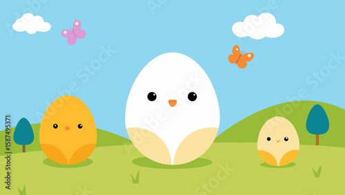 easter eggs in the grass