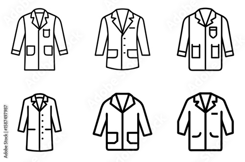 White lab coat icon for medical, scientific, laboratory, and healthcare professional use