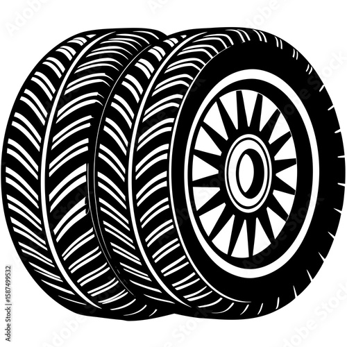Tires Vector Racing Helmet, Flags, Car & Track AI Design