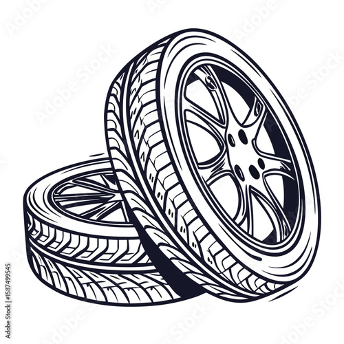 Tires Vector Racing Helmet, Flags, Car & Track AI Design
