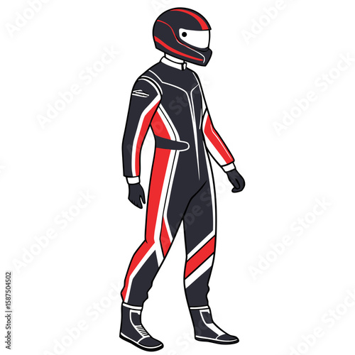 Racing Suit  Vector Racing Helmet, Flags, Car & Track AI Design