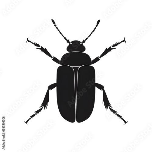 Click Beetle black silhouette isolated on a transparent background