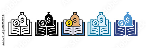 Financial Literacy Icon Set Multiple Style Collection