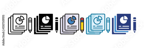 Annual Report Icon Set Multiple Style Collection