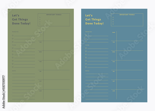lets get things done today！planner template. (forest)