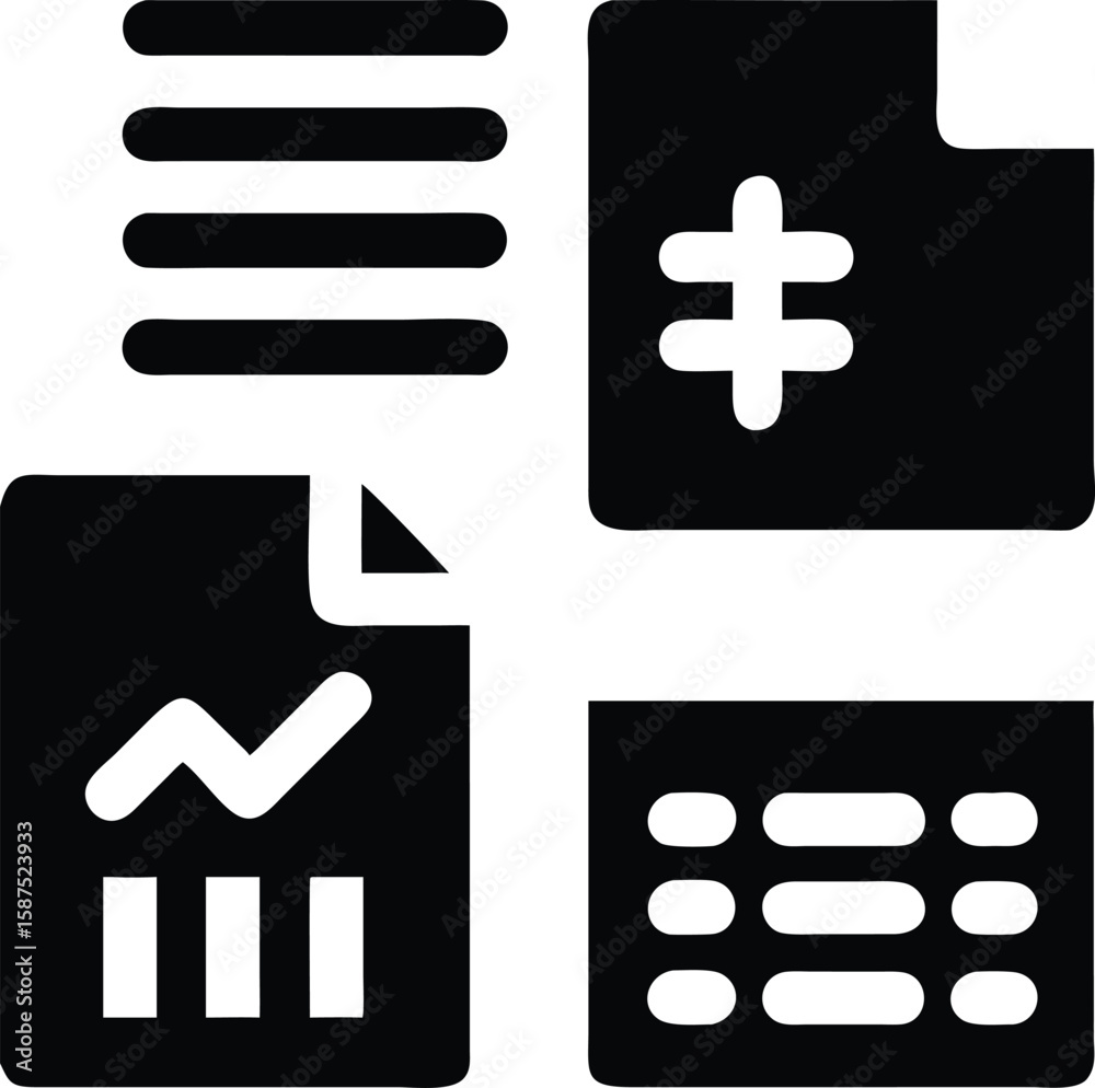 Fototapeta premium Business documents and finance icon